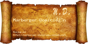 Marberger Domicián névjegykártya